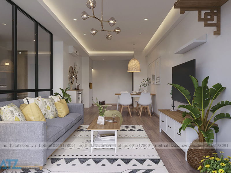 Thiết kế nội thất căn hộ 80m2 tại The West 265 Cầu Giấy nhà chú Vinh