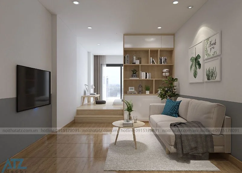 Tinh tế với phong cách thiết kế nội thất phòng khách chung cư đơn giản