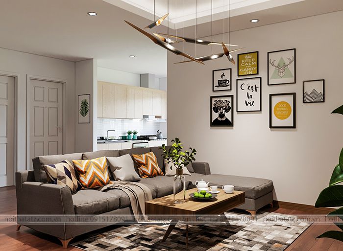 Mẫu nội thất chung cư 70m2 tại Mỹ Đình Pearl cho chị Minh