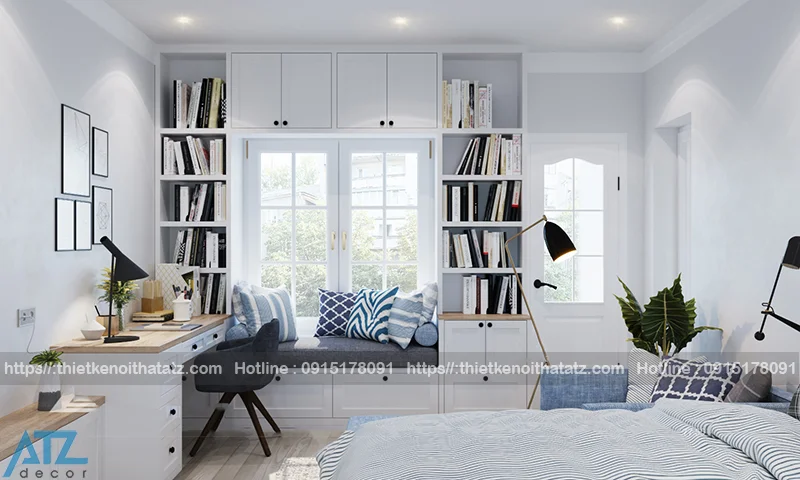 Hình ảnh mẫu thiết kế nội thất phòng ngủ của mẹ con chị Thảo