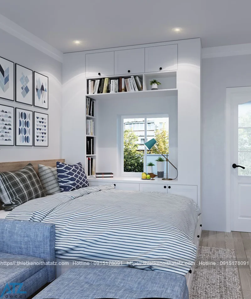 Hình ảnh mẫu thiết kế nội thất phòng ngủ của mẹ con chị Thảo