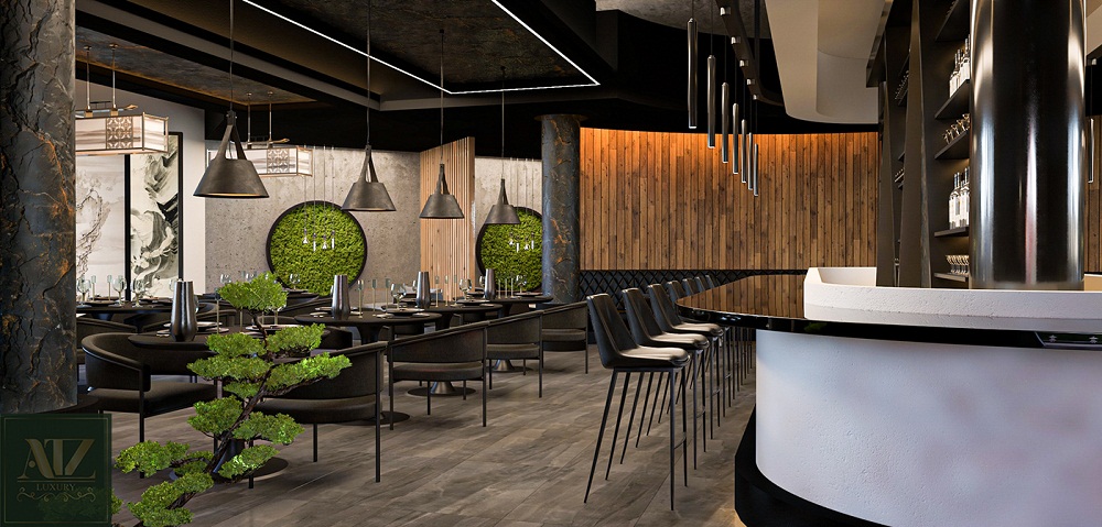 ATZ LUXURY hoàn thiện dự án thiết kế thi công nội thất nhà hàng Nhật theo phong cách hiện đại