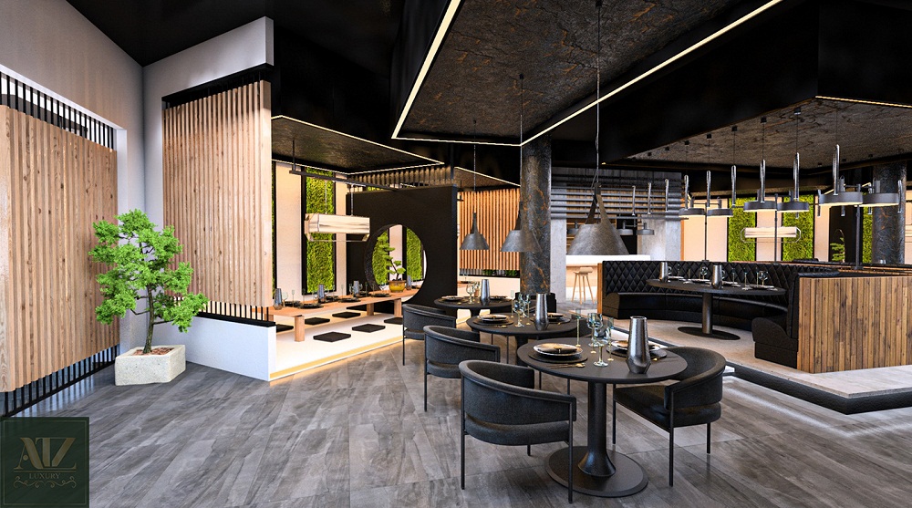 Thiết kế nội thất nhà hàng phong cách Nhật Bản hiện đại và sang trọng