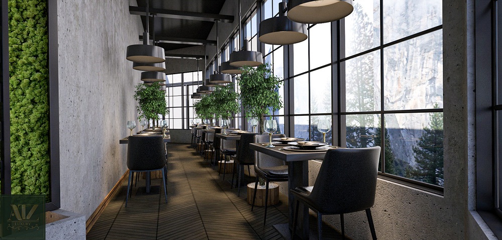 Không gian nội thất nhà hàng kiểu Nhật thiết kế theo phong cách hiện đại