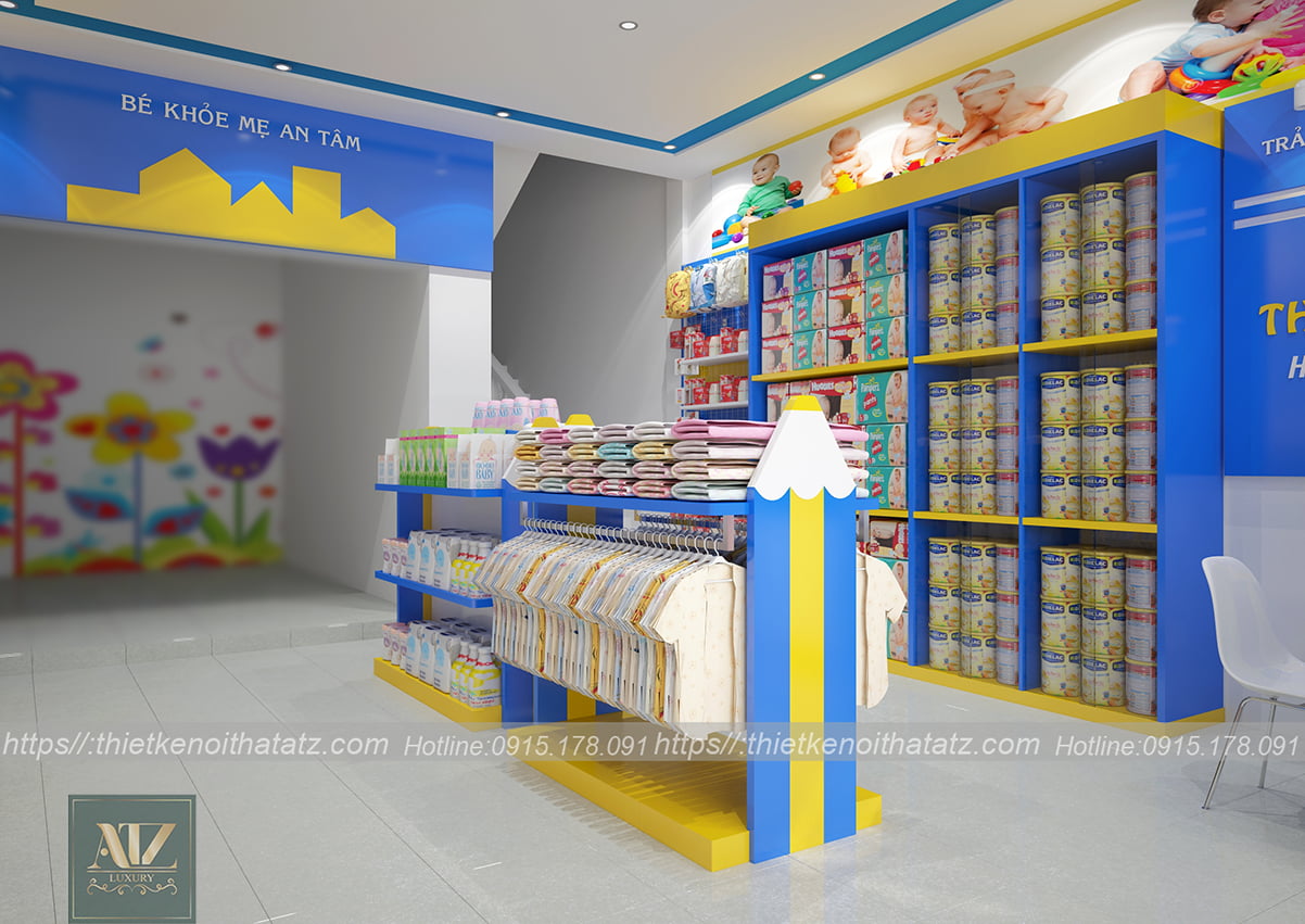 Thiết kế nội thất shop mẹ và bé tại Bỉm Sơn Thanh Hóa cho Chị Hạnh