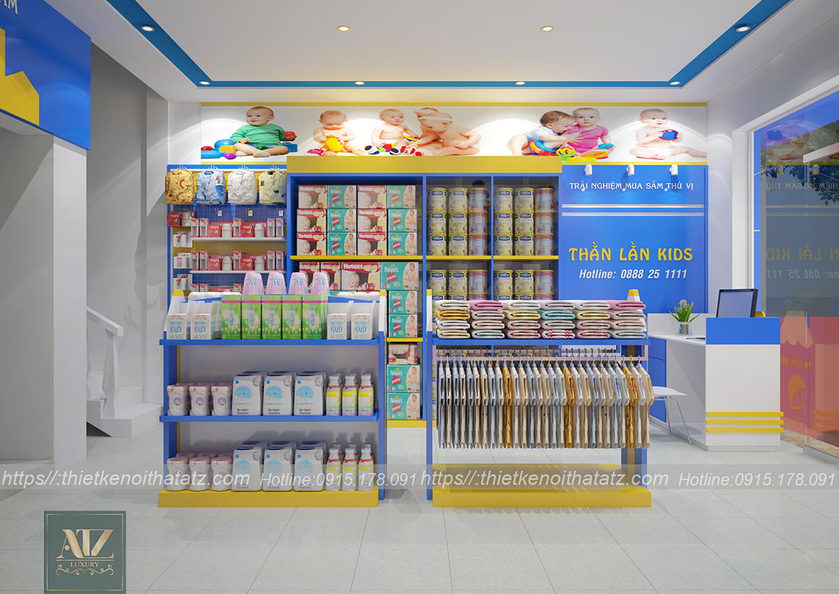 Thiết kế nội thất shop mẹ và bé tại Bỉm Sơn Thanh Hóa cho Chị Hạnh