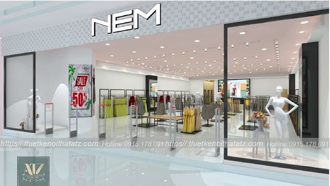 Bản vẽ phối cảnh 3D cho showroom thời trang NEM