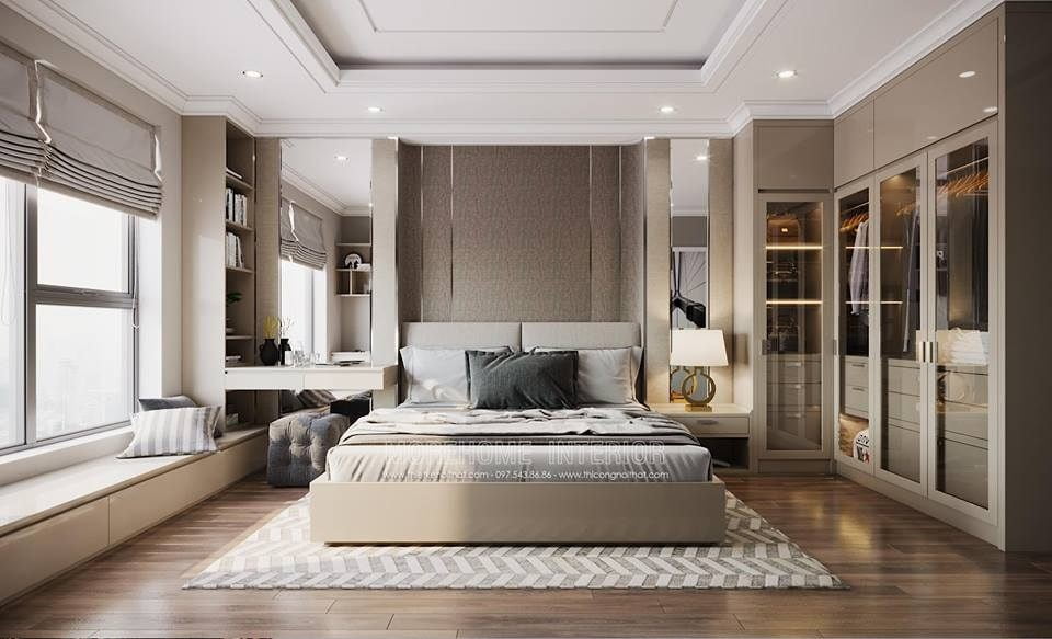 Kê đầu giường sát cạnh tường