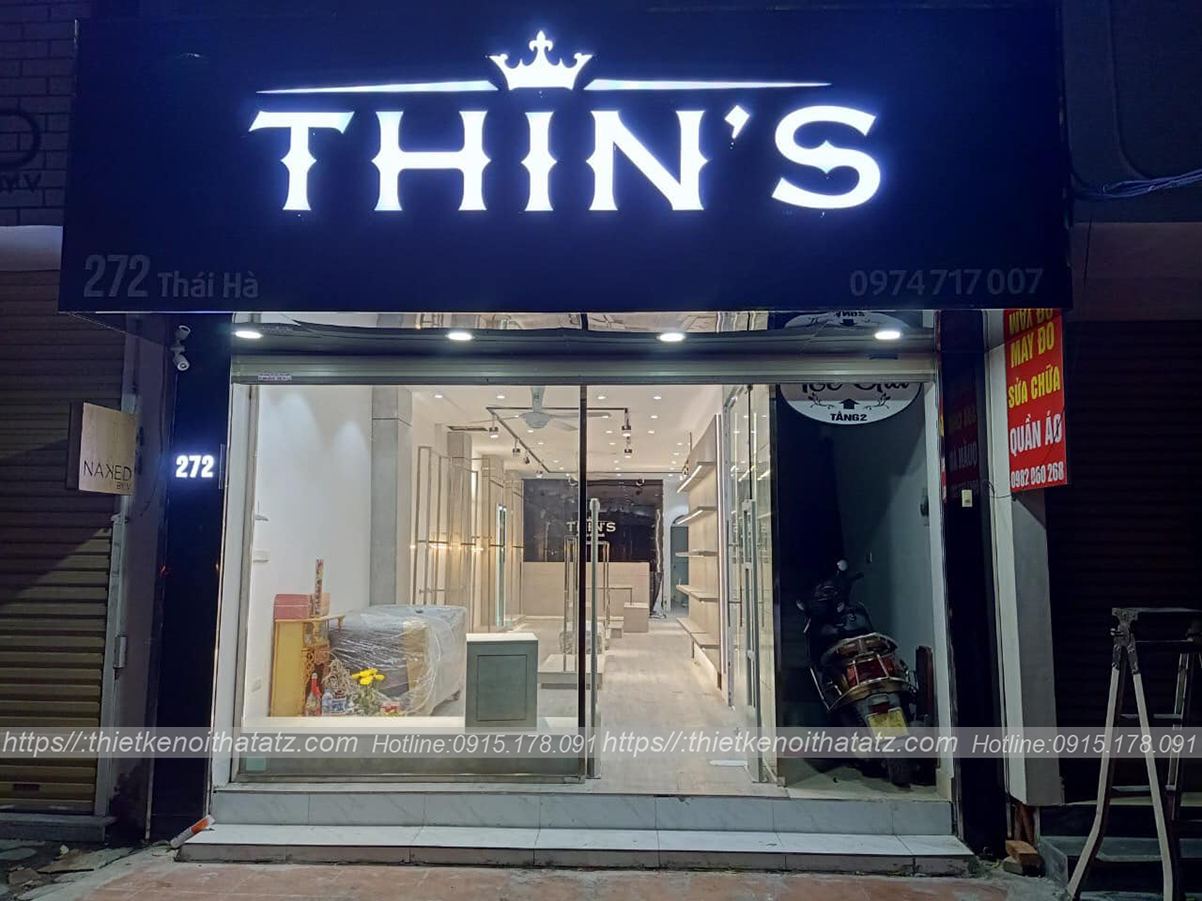 Thi công nội thất shop quần áo thời trang tại Thái Hà