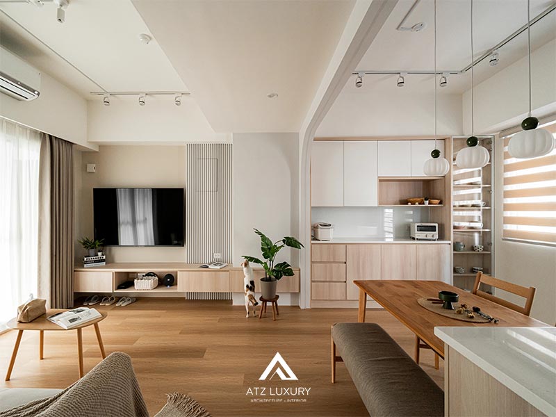Mẫu thiết kế nội thất chung cư 53m2 2 phòng ngủ dành cho vợ chồng trẻ