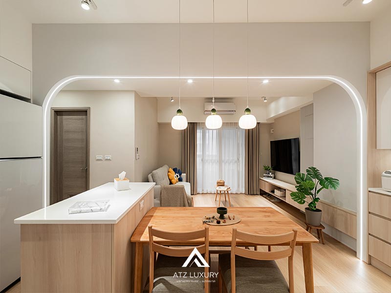 Mẫu thiết kế nội thất chung cư 53m2 2 phòng ngủ dành cho vợ chồng trẻ