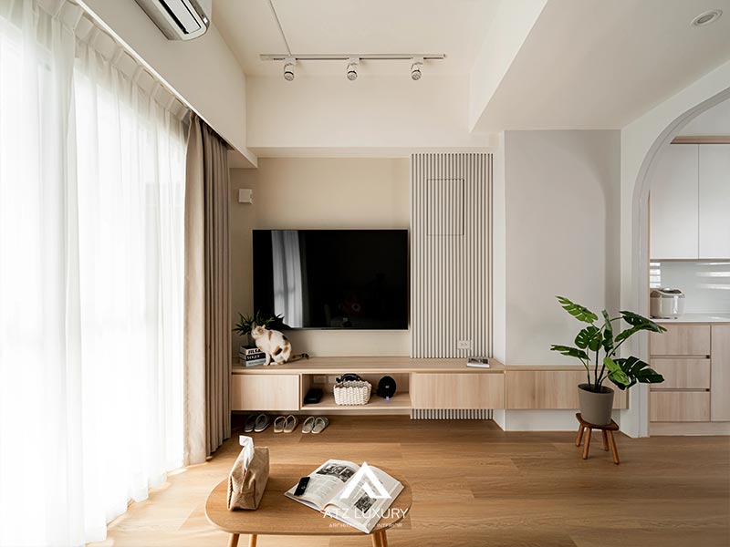 Mẫu thiết kế nội thất chung cư 53m2 2 phòng ngủ dành cho vợ chồng trẻ