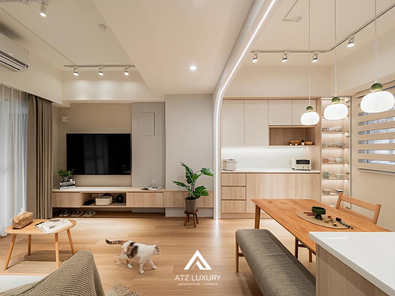 Mẫu thiết kế nội thất chung cư 53m2 2 phòng ngủ dành cho vợ chồng trẻ