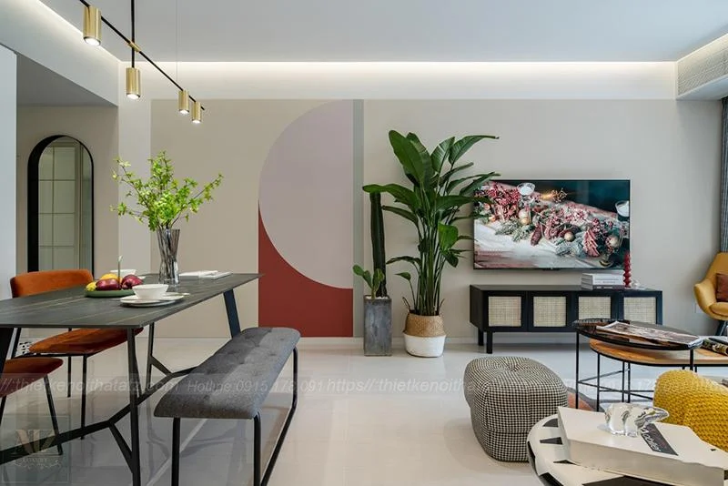 nội thất chung cư 85m2 3 phòng ngủ hiện đại, sáng tạo