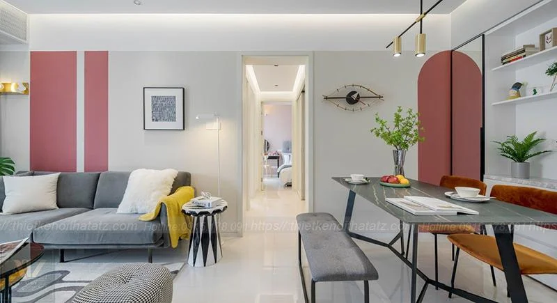 nội thất căn hộ 85m2 3 phòng ngủ hiện đại, sáng tạo