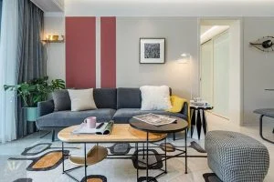 nội thất căn hộ 85m2 3 phòng ngủ hiện đại, sáng tạo