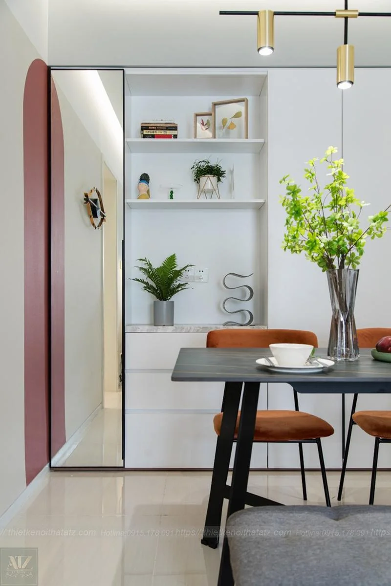 nội thất căn hộ 85m2 3 phòng ngủ hiện đại, sáng tạo