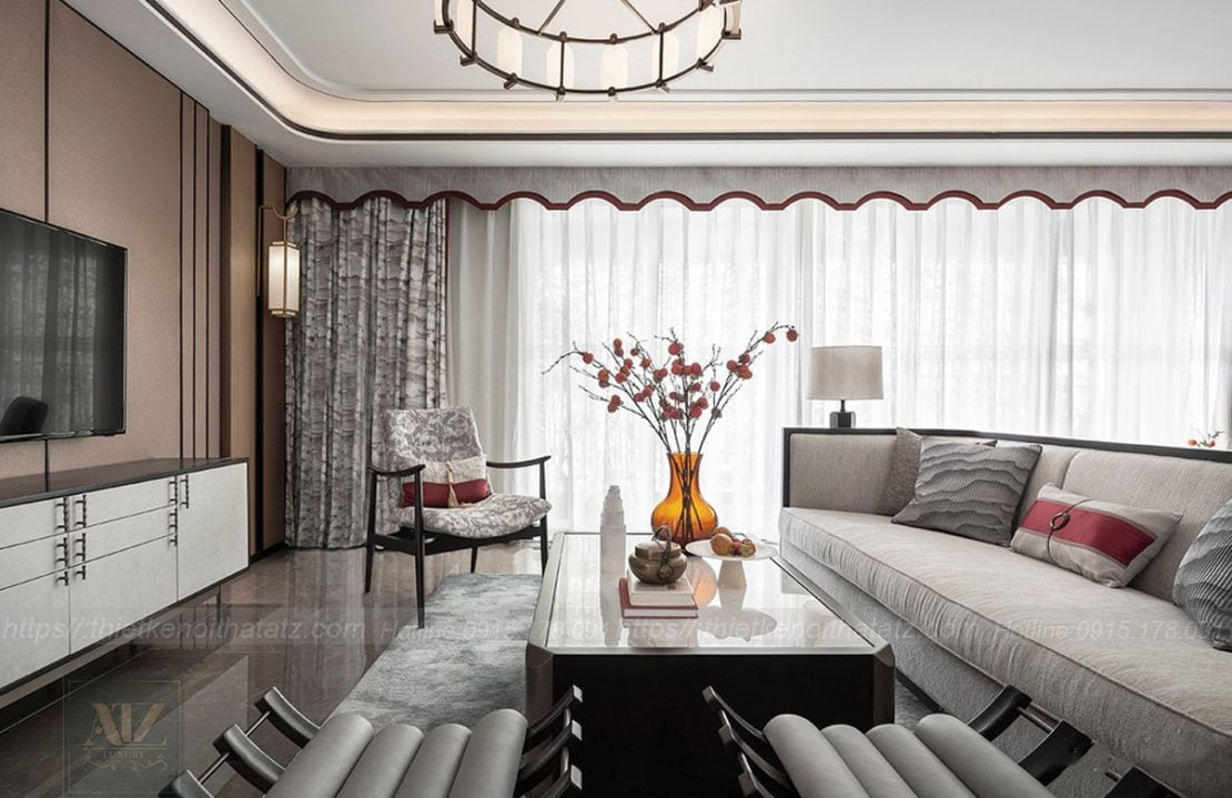 Thiết kế nội thất chung cư phong cách nhật bản, phòng khách của chị Khánh Ngọc