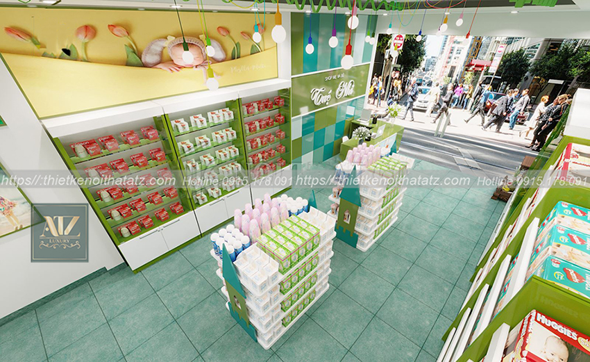 Thiết kế nội thất shop mẹ và bé Tại Lạng Sơn cho chị Nhi