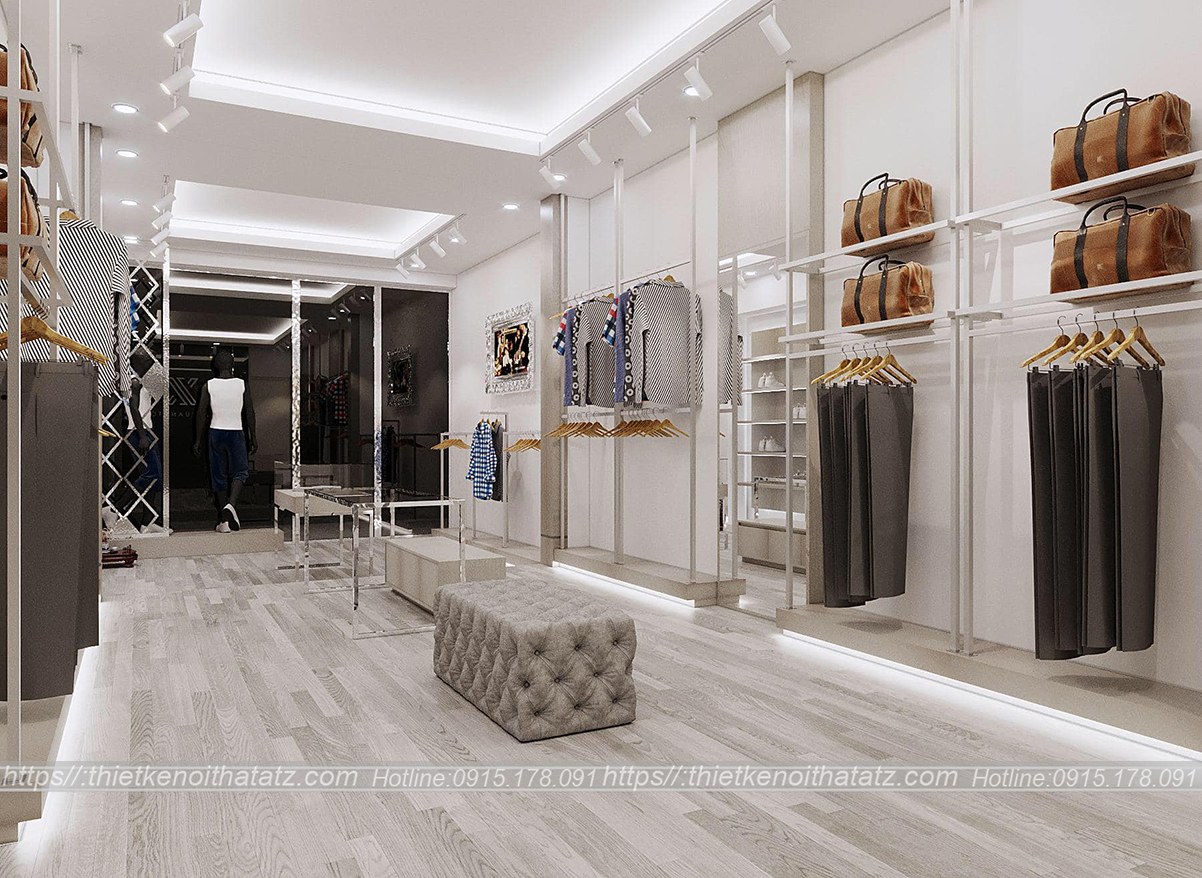 Thiết kê nội thất shop quần áo Nam tại Vĩnh Phúc