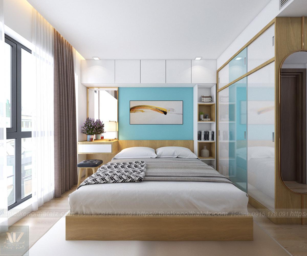 Thiết kế nội thất chung ư 70m2 2 phòng ngủ theo phong cách hiện đại