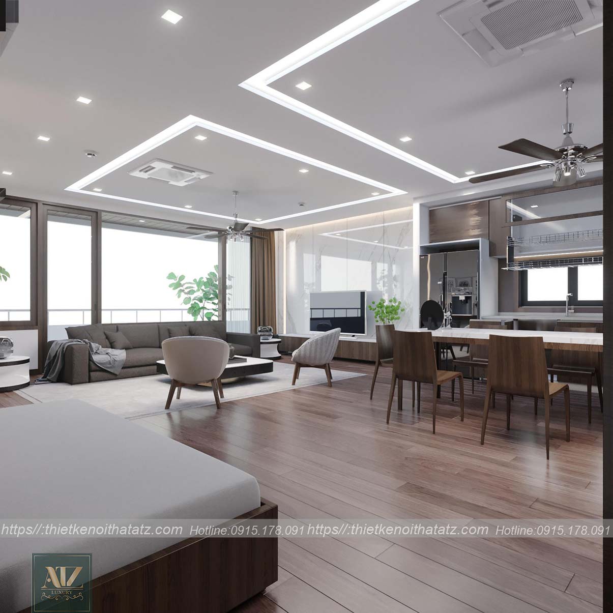 Mẫu chung cư 64m2 2 phòng ngủ tại Vinhomes Smart City