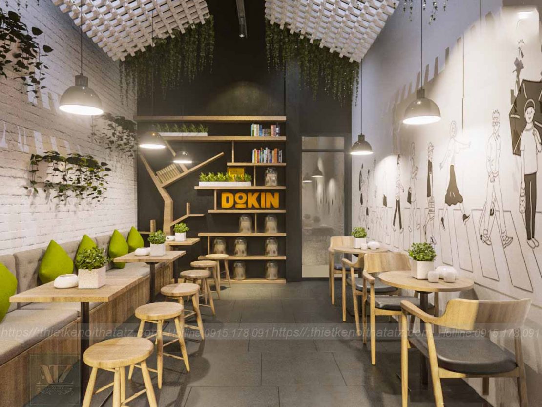 Báo giá thiết kế và thi công nội thất quán trà sữa diện tích 30m2