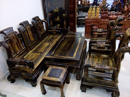bộ bàn ghế bằng gỗ mun