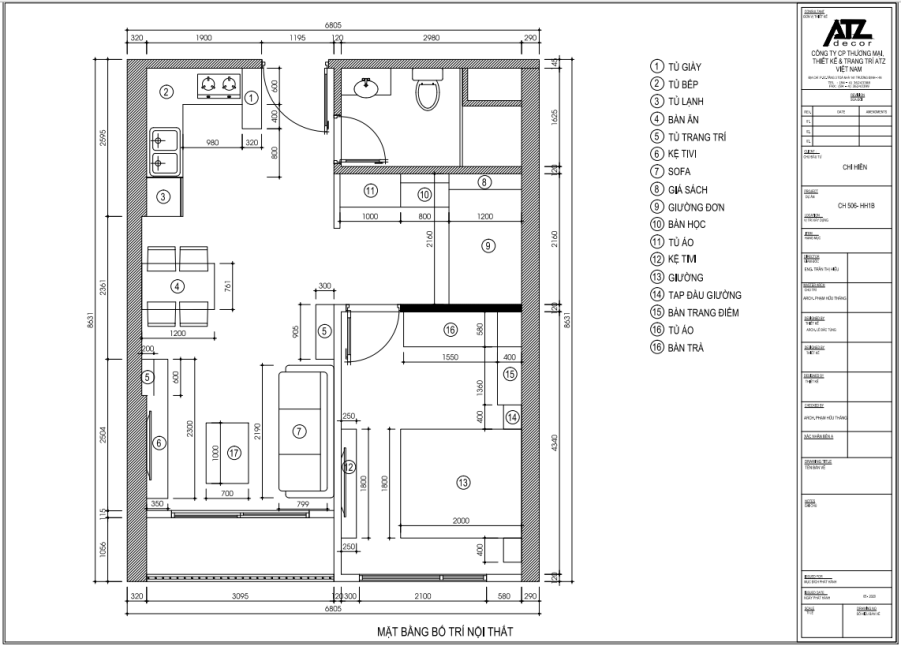 Mẫu bản vẽ thiết kế nội thất chung cư Full 3D chi tiết đầy đủ hiện đại