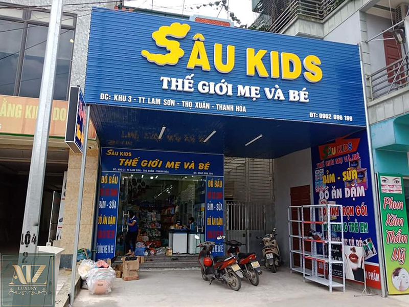 Thiết kế cửa hàng mẹ và em bé Sâu Kids Thanh Hóa cho chị Lam