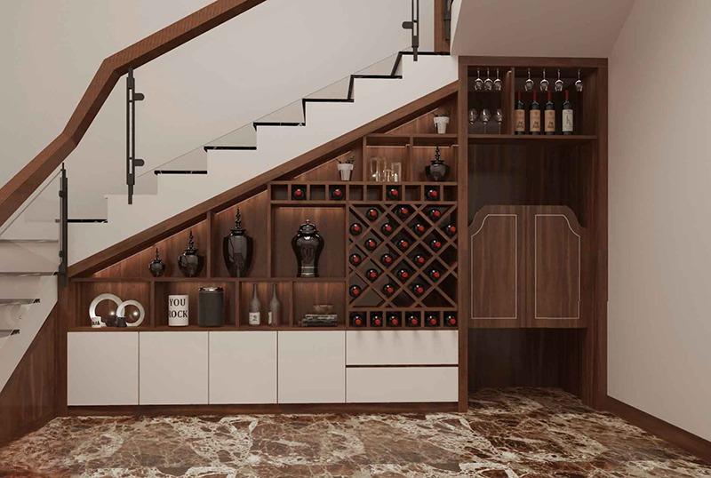 Tủ rượu trang trí gầm cầu thang