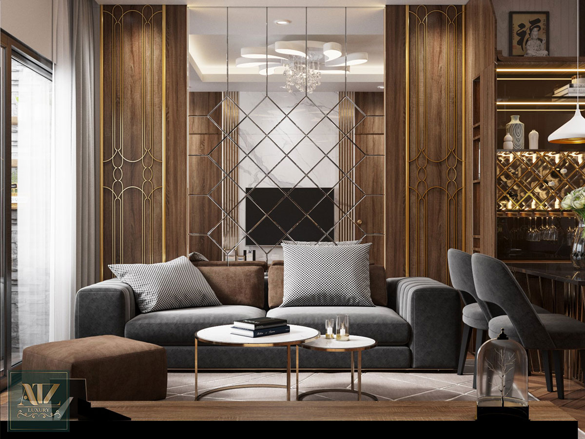 Mẫu nội thất căn hộ 55m2 tại CT2 Xa La Hà Đông phong cách Luxury