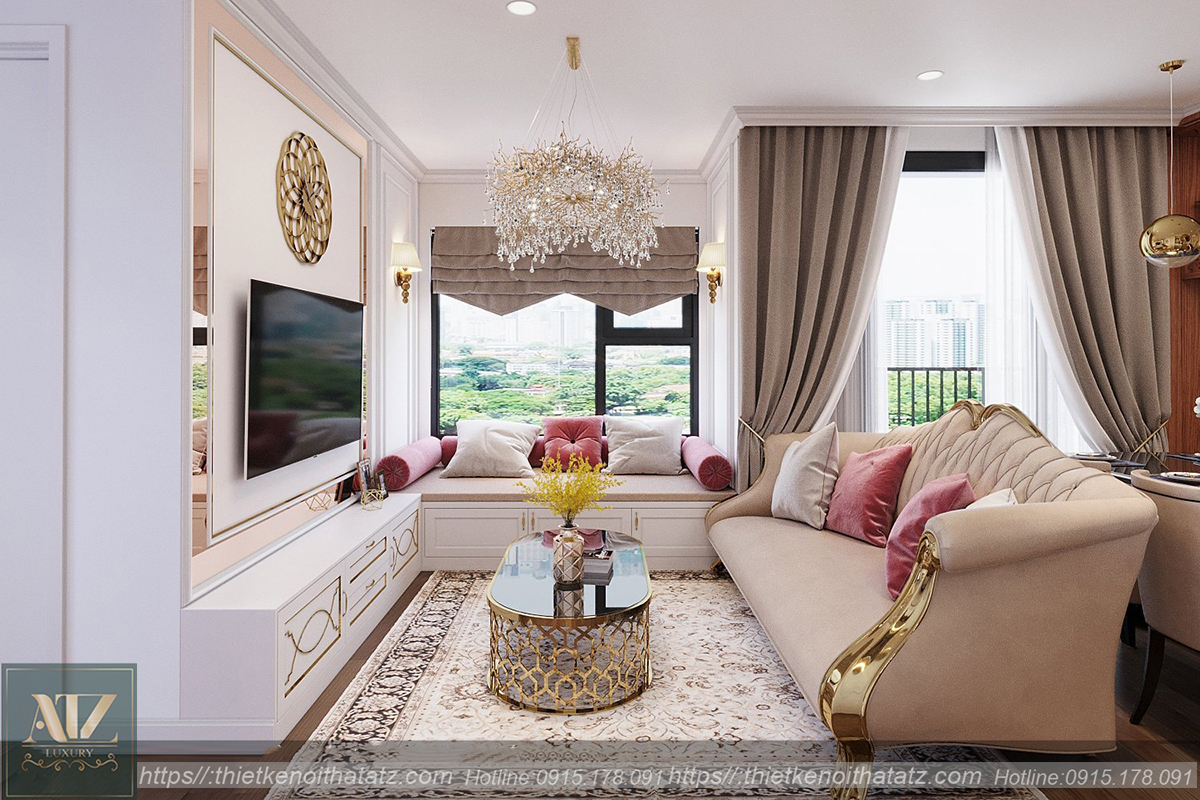 Mẫu nội thất chung cư 55m2 2 phòng ngủ tại Vinhomes Smart City của chị Thủy