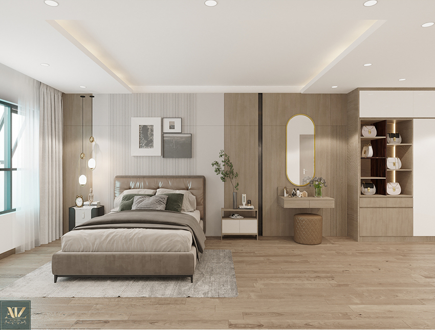 Thiết kế phòng ngủ chung cư Hoàng Huy 52m2 rộng rãi