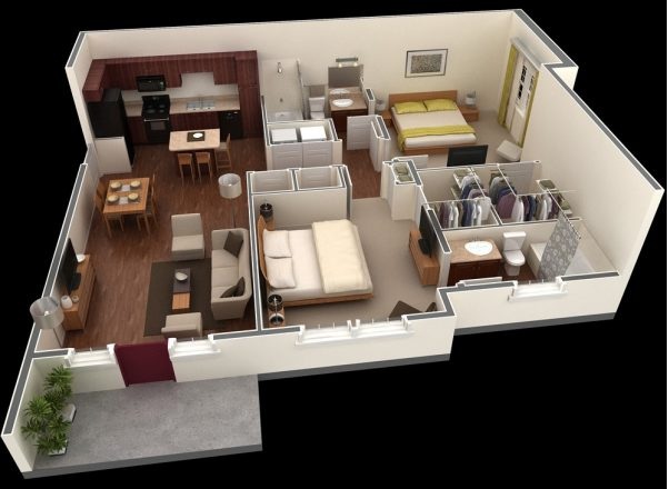 TOP 5] Mẫu thiết kế nội thất chung cư 70m2 đẹp 2 phòng ngủ