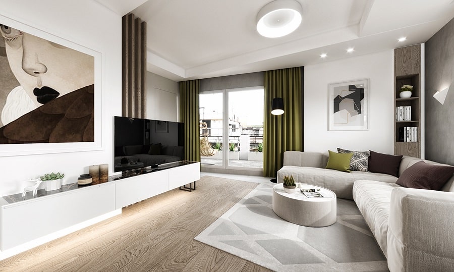 Mẫu thiết kế căn hộ 80m2 3 phòng ngủ bố trí không gian đẹp và sang trọng