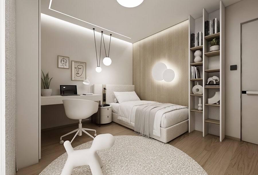 Mẫu thiết kế căn hộ 80m2 3 phòng ngủ bố trí không gian đẹp và sang trọng