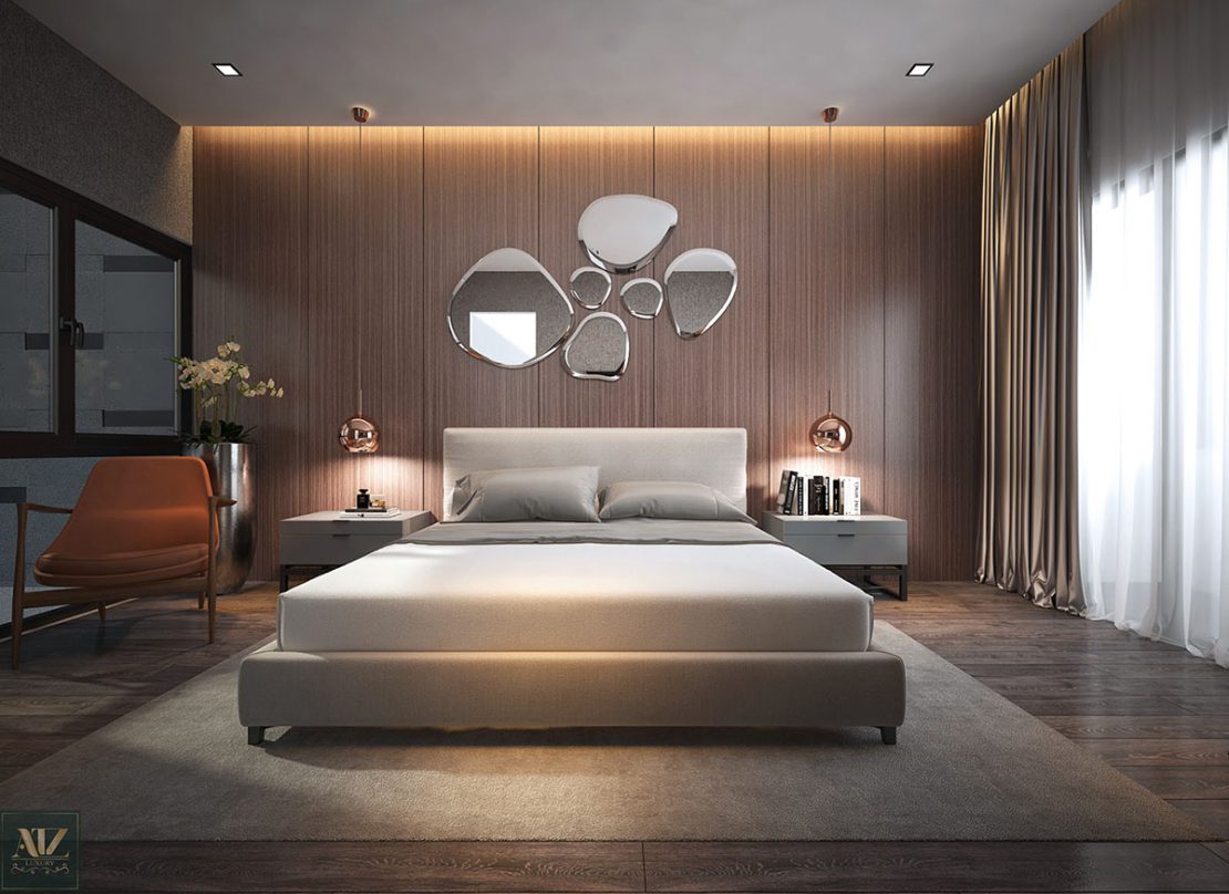 Phòng ngủ nhà phố 3 tầng 70m2