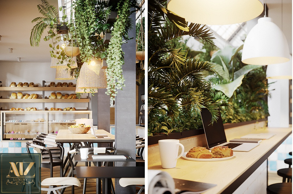 Thi công thiết kế nhà hàng cafe kết hợp bánh ngọt