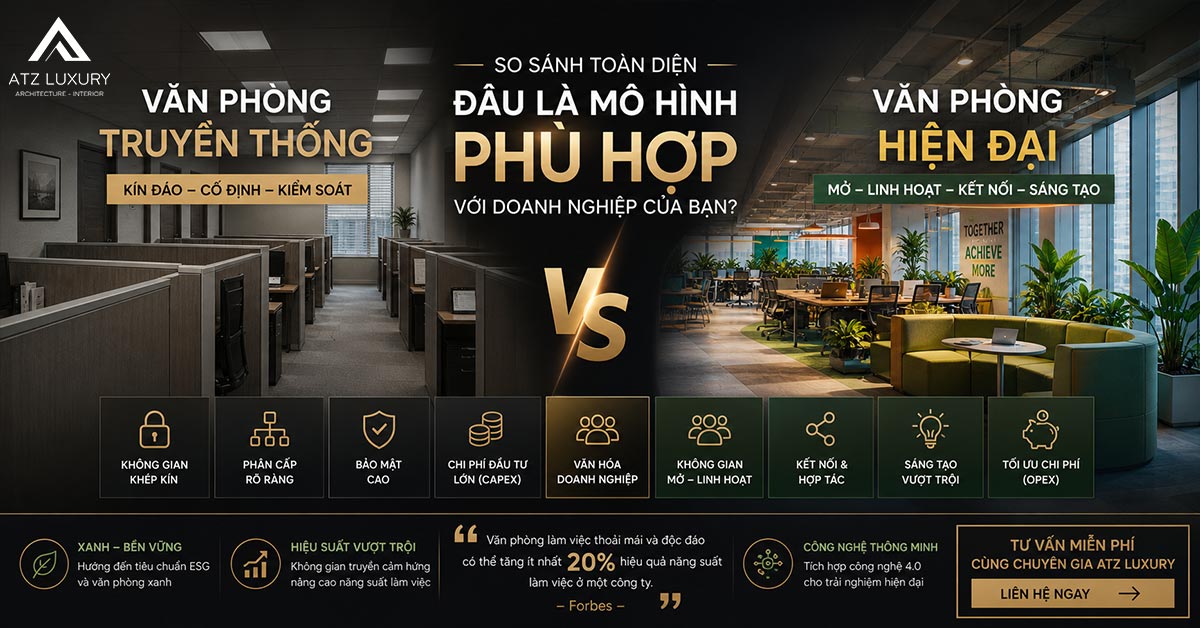 so sanh van phong truyen thong va van phong hien dai