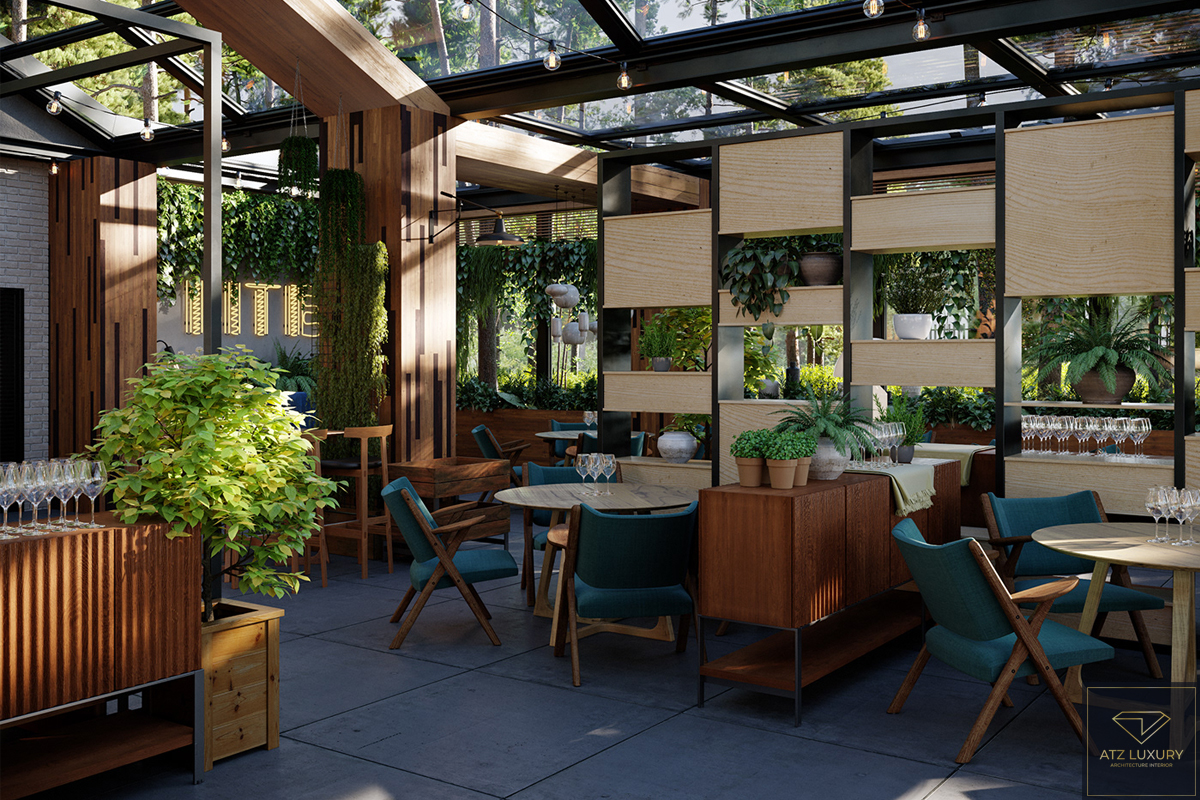 Mẫu thiết kế nhà hàng sân vườn tại Hòa Bình