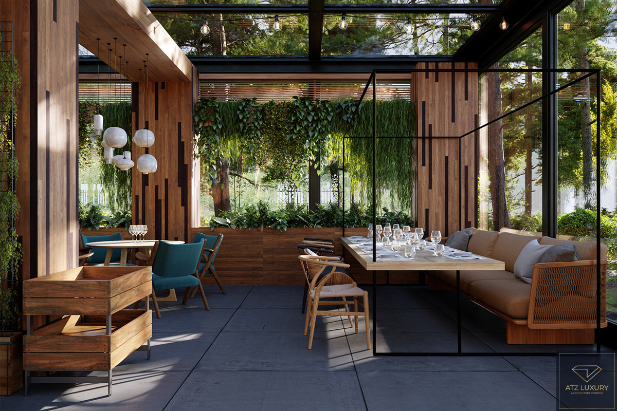 Mẫu thiết kế nhà hàng sân vườn tại Hòa Bình