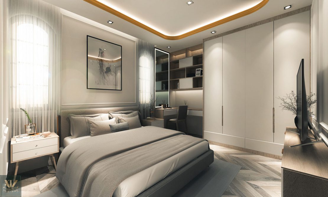 Phòng ngủ được thiết kế theo sở thích của khách hàng.