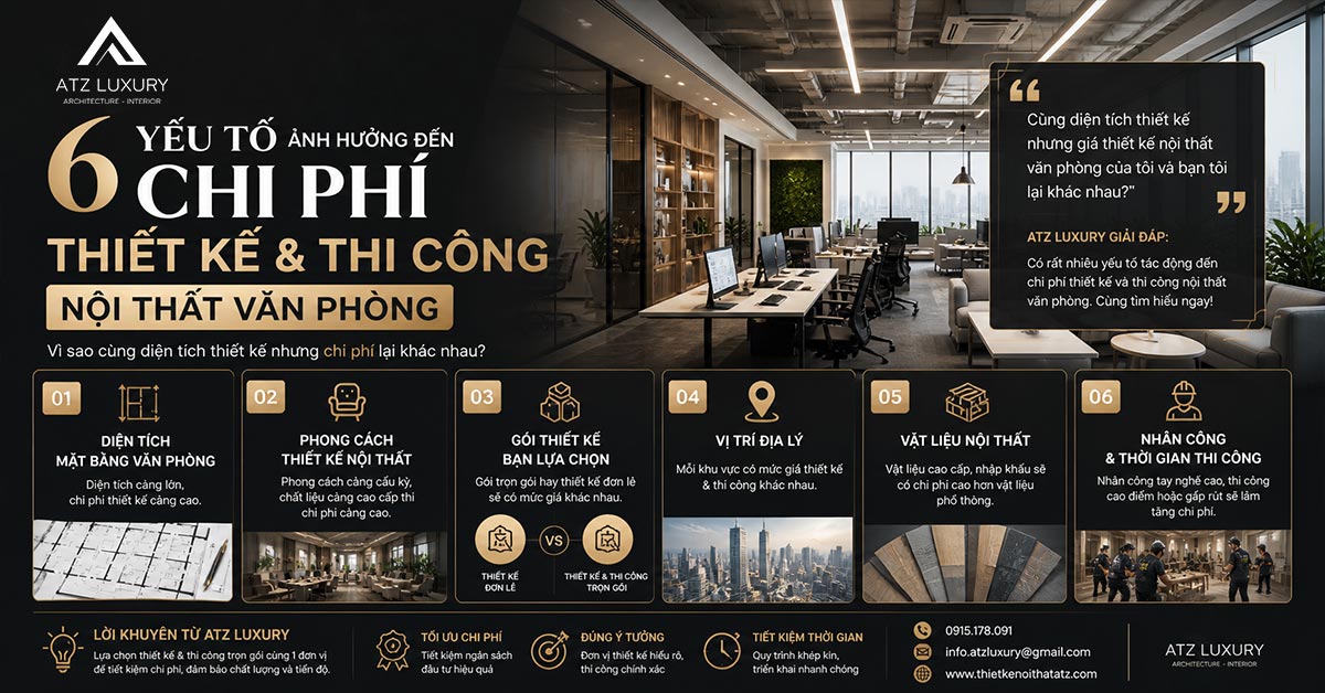 Nhung yeu to anh huong den chi phi thiet ke thi cong noi that van phong