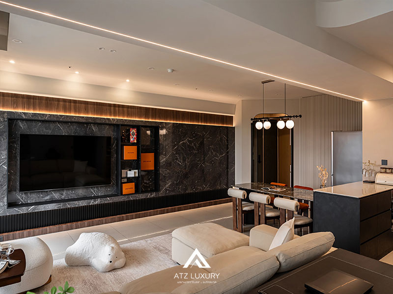 Thiết kế nội thất chung cư 95m2 đẹp mãn nhãn với phong cách Modern Luxury