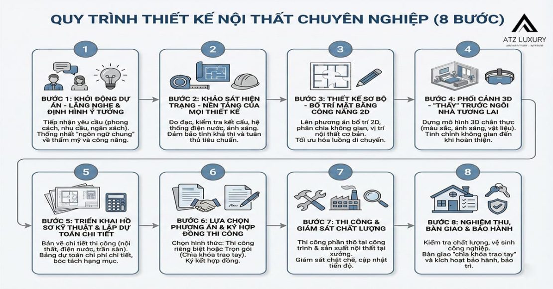 quy trinh thiet ke noi that