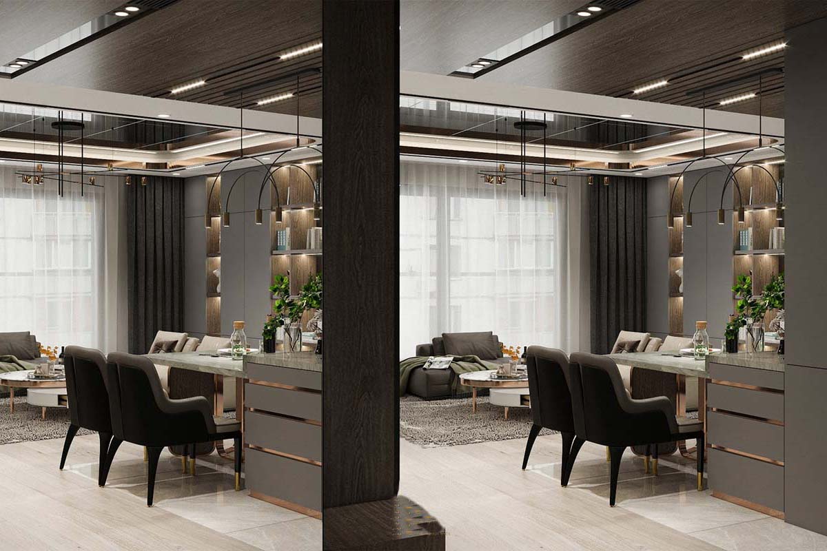 Mẫu nội thất phòng bếp căn hộ 100m2 tại Chelsea Residences