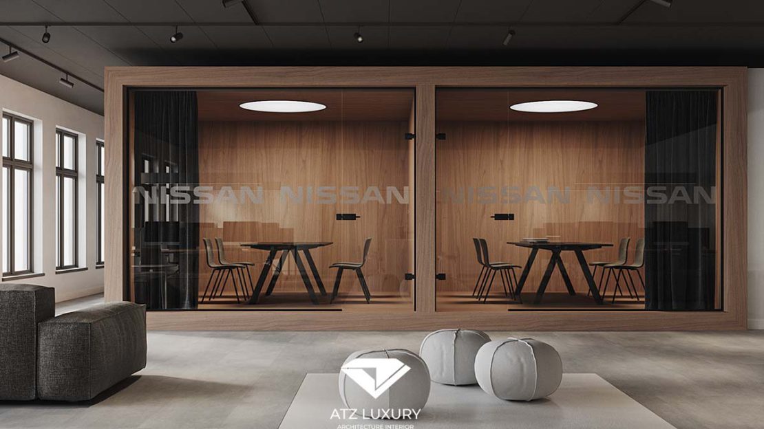 mẫu thiết kế văn phòng không gian mở công ty Nissan