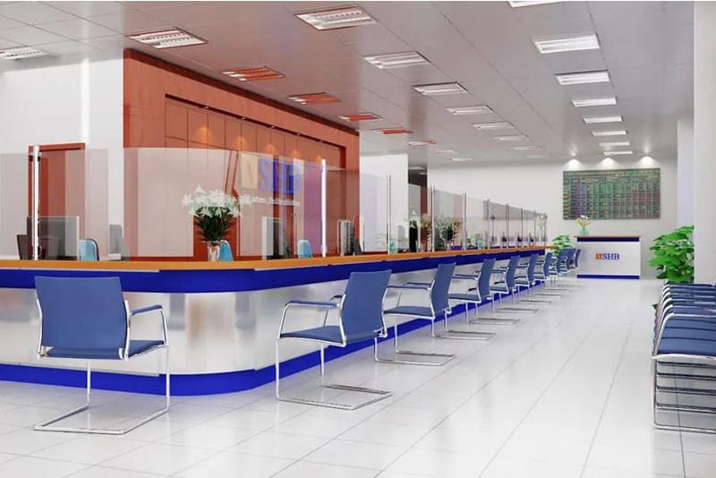 Mẫu thiết kế nội thất văn phòng giao dịch công ty ngân hàng SHB