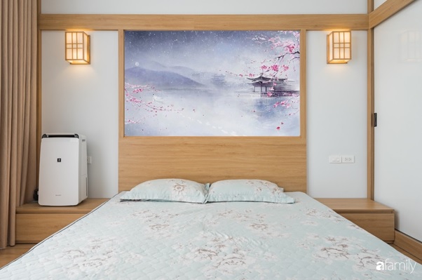 Phòng ngủ căn hộ 110m2 phong cách Hàn Quốc